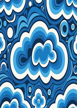 Blue Retro Abstract Pattern