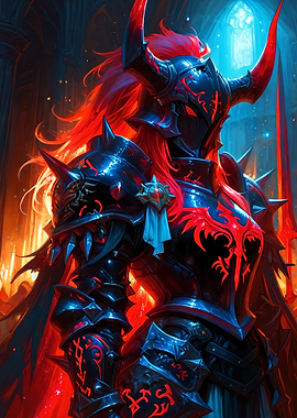 Dark Knight with Horned Helmet