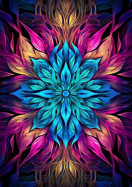 Colorful Abstract Floral Mandala