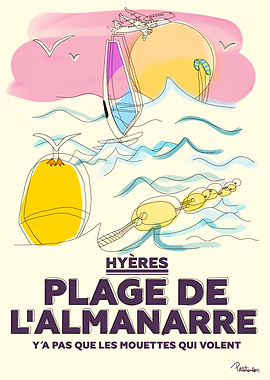 Hyères Plage de l'Almanarre Illustration