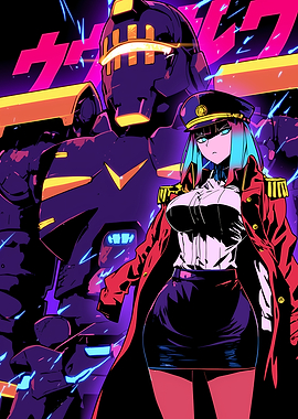 Anime Girl with Robot Companion