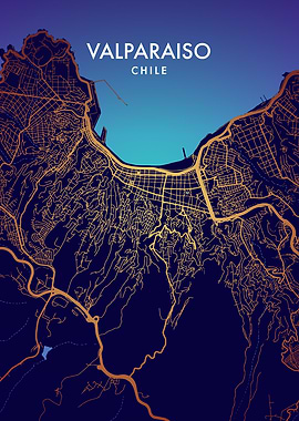 Valparaiso Chile City Map