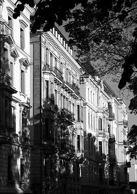 Black and White City Buildings