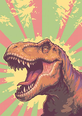 Pixelated T-Rex Roar