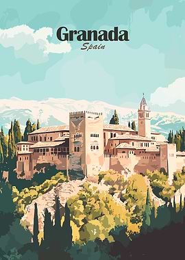 Granada Spain Travel Poster