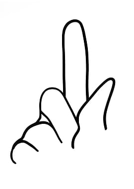 Number One hand gesture Minimalist line art