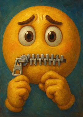 Emoji with Zipper Mouth Painting