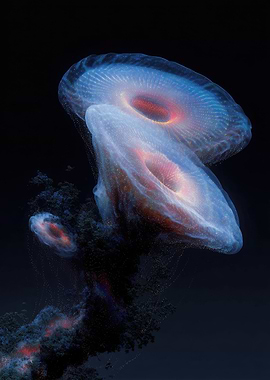 Abstract Jellyfish-like Structures in Dark Space