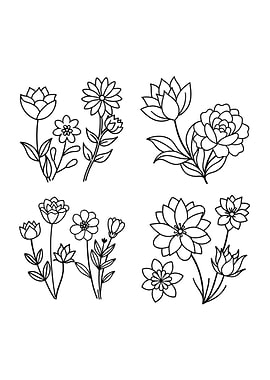 Floral Line Art Collection