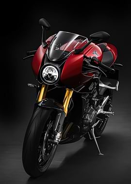 Red and Black Motorcycle Studio Shot