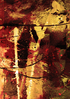 Abstract Red and Yellow Painting