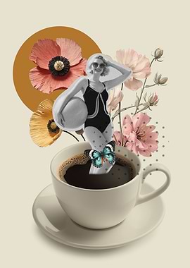 Coffee Cup Dreamscape Collage