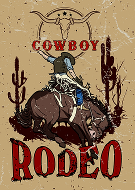 Cowboy Rodeo Graphic Art