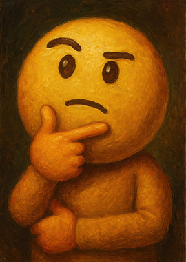 Thinking Emoji Oil Painting