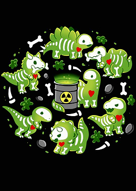 Radioactive Dinosaur Skeletons
