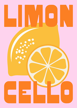 Vibrant Lemon Cello Poster, Retro Art Print, Kitchen Decor, Citrus Wall Art, Summer Vibes,