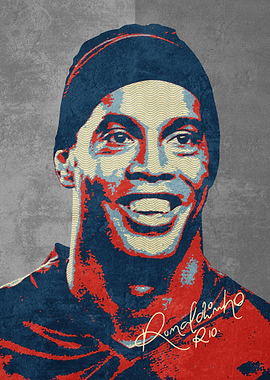 Ronaldinho portrait in pop art style