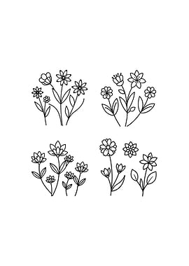 Floral Line Art Collection