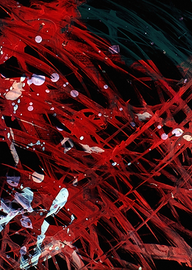 Abstract Red and Black Painting