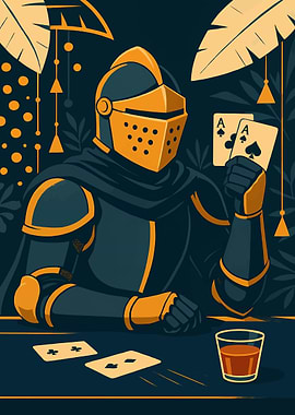 Knight Playing Poker