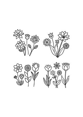 Floral Line Art Collection
