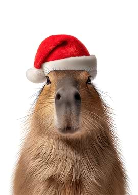 Capybara Christmas Portrait