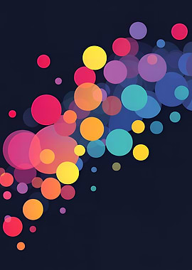Colorful Circles on Dark Background