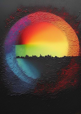 Rainbow Circle Cityscape