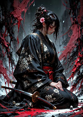 Samurai Girl in Mourning