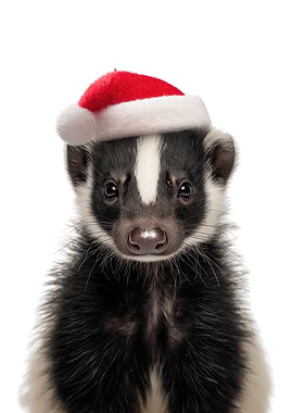 Christmas Skunk Portrait