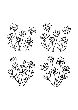 Floral Line Art Collection