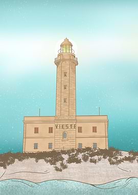Vieste Lighthouse Illustration