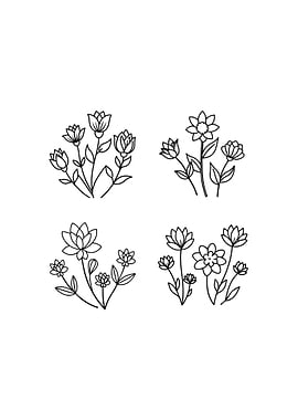 Floral Line Art Collection