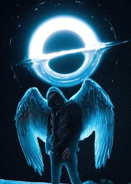 Winged Figure with Black Hole