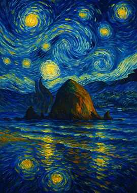 Starry Night Seascape