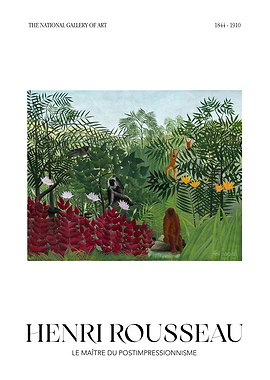 Henri Rousseau Jungle Scene Painting