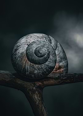 Snail Shell on Branch