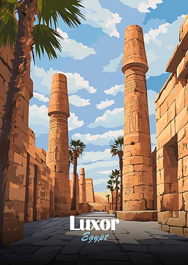 Luxor Egypt Temple Illustration