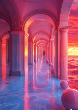 Pink Arches by the Sea