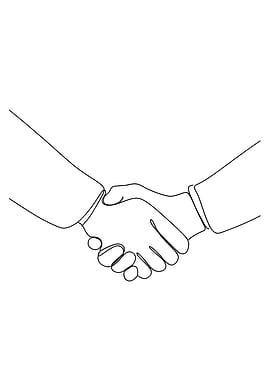 Handshake Minimalist Line Art