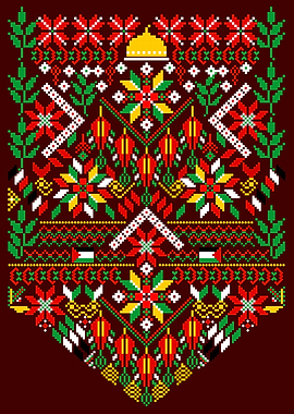 Palestinian Embroidery Pattern Pixel Art