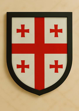 Georgian Flag Shield Framed - Marble look