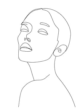 Minimalist Woman Portrait Line Art