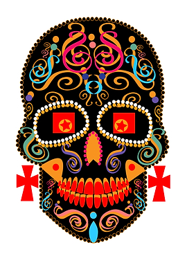 Colorful Sugar Skull Illustration
