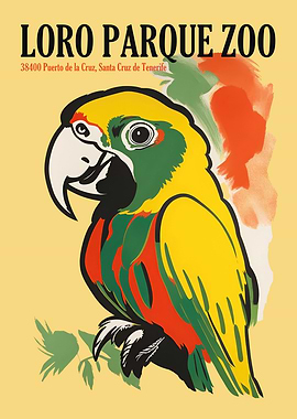 Loro Parque Zoo Vintage Poster