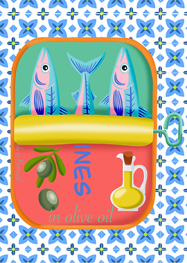 Sardines in Olive Oil Illustration