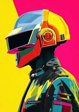 Daft Punk Inspired Pop Art Portrait