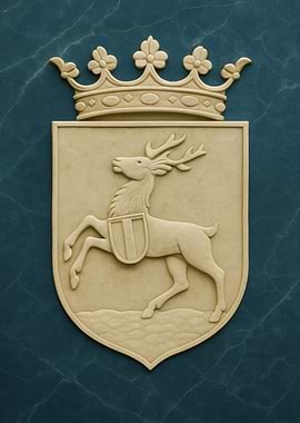 Turnhout Coat of Arms – Heraldic Stag Emblem with Crown