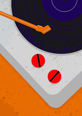 Retro Turntable Illustration
