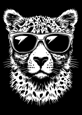 Cool Leopard with Sunglasses
